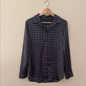 Men's Black and Gray Checkered Shirt